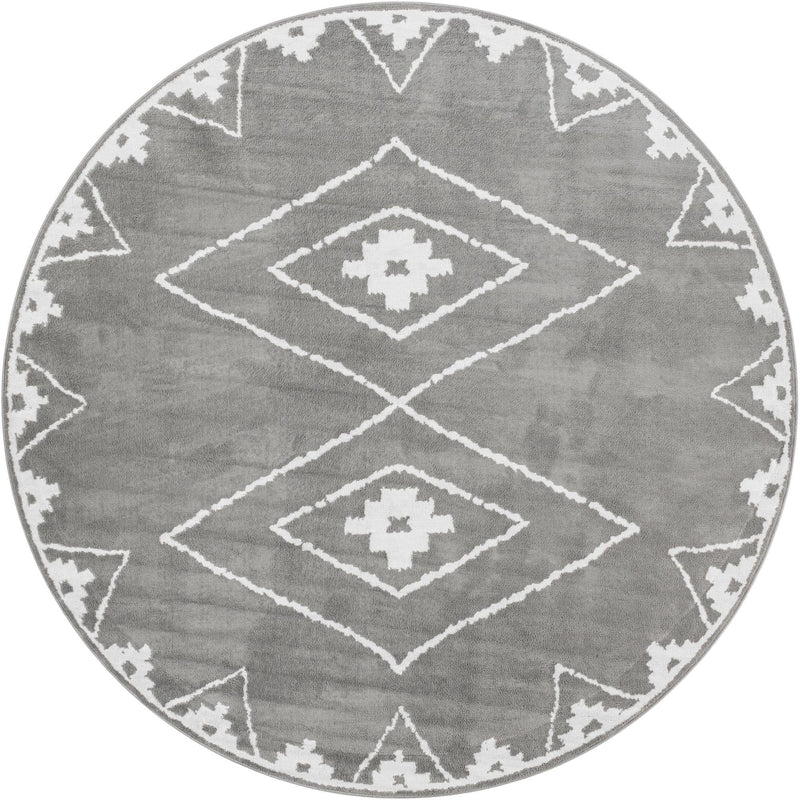 Copenhagen Edge Collection Area Rug -  Frederiksberg Round Gray  lifestyle 43