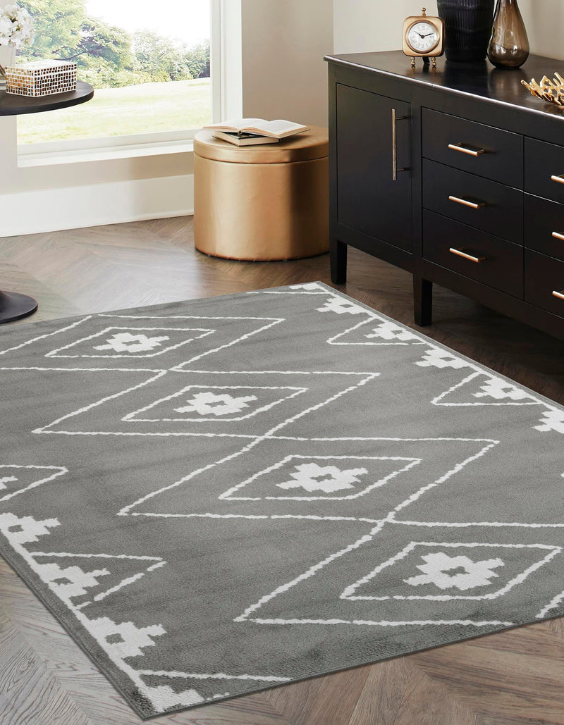 Copenhagen Edge Collection Area Rug -  Frederiksberg Rectangle Gray  lifestyle 3