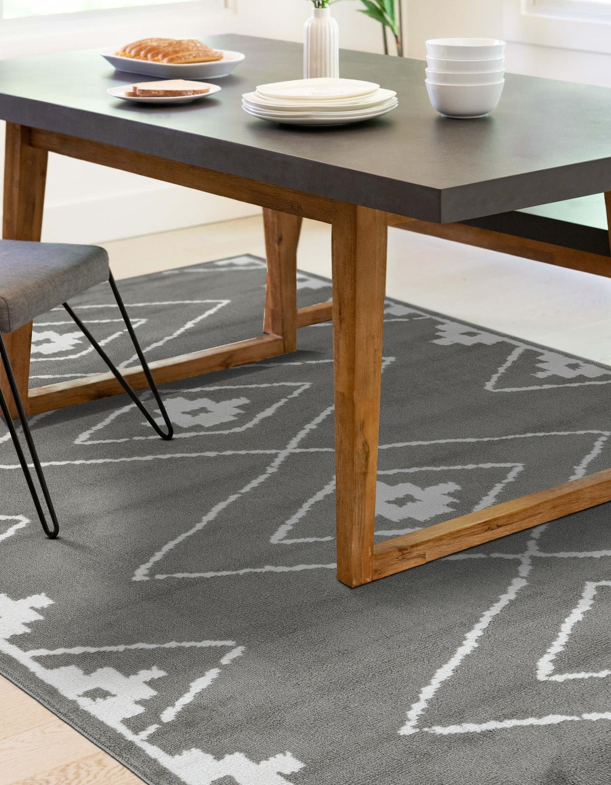 Copenhagen Edge Collection Area Rug -  Frederiksberg Rectangle Gray  lifestyle 5