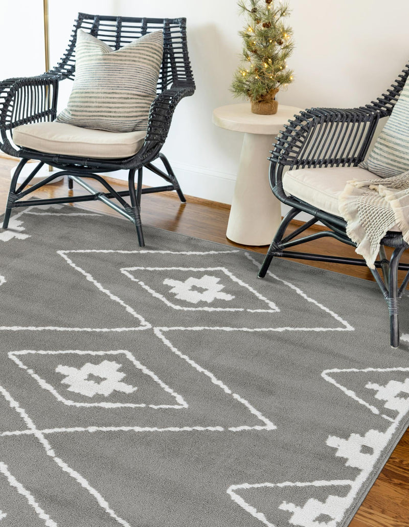 Copenhagen Edge Collection Area Rug -  Frederiksberg Rectangle Gray  lifestyle 7