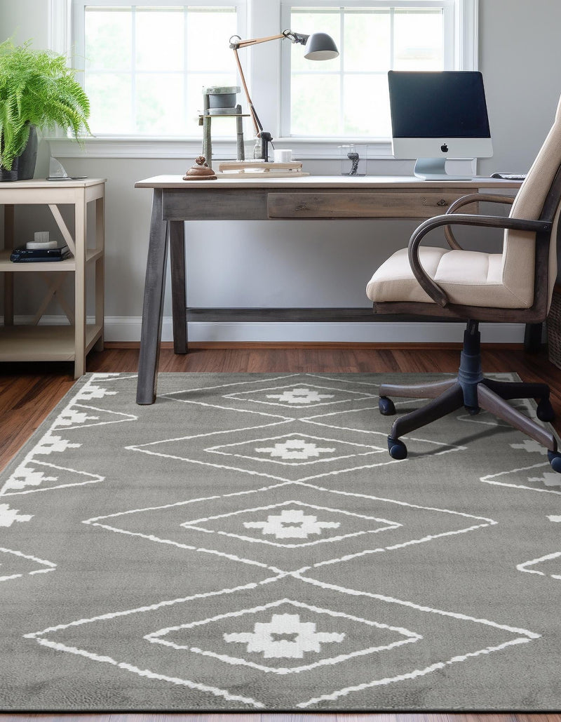 Copenhagen Edge Collection Area Rug -  Frederiksberg Rectangle Gray  lifestyle 11