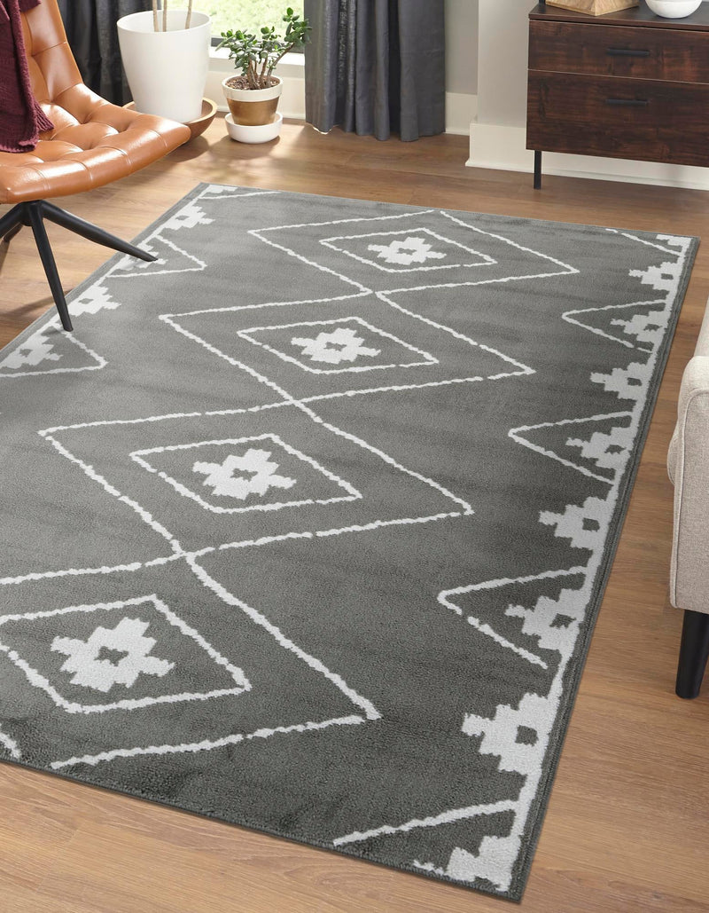 Copenhagen Edge Collection Area Rug -  Frederiksberg Rectangle Gray  lifestyle 15