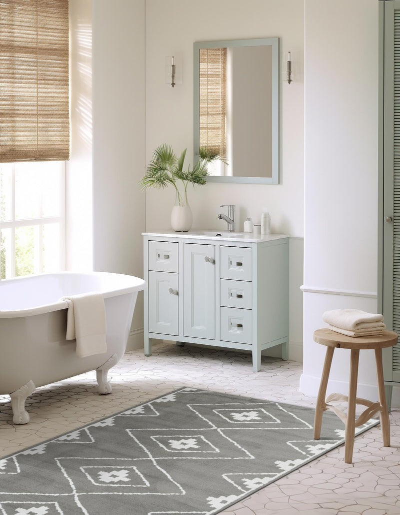 Copenhagen Edge Collection Area Rug -  Frederiksberg Rectangle Gray  lifestyle 19