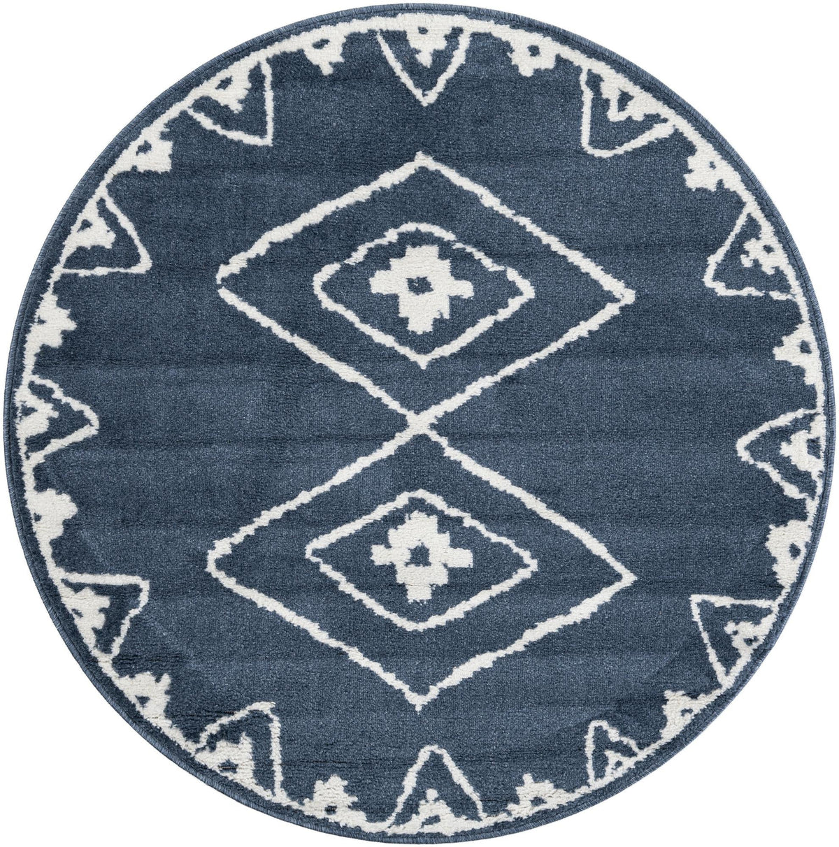 Copenhagen Edge Collection Area Rug -  Frederiksberg Round Blue  lifestyle 47