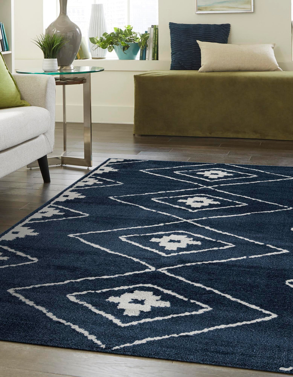 Copenhagen Edge Collection Area Rug -  Frederiksberg Rectangle Blue  lifestyle 6