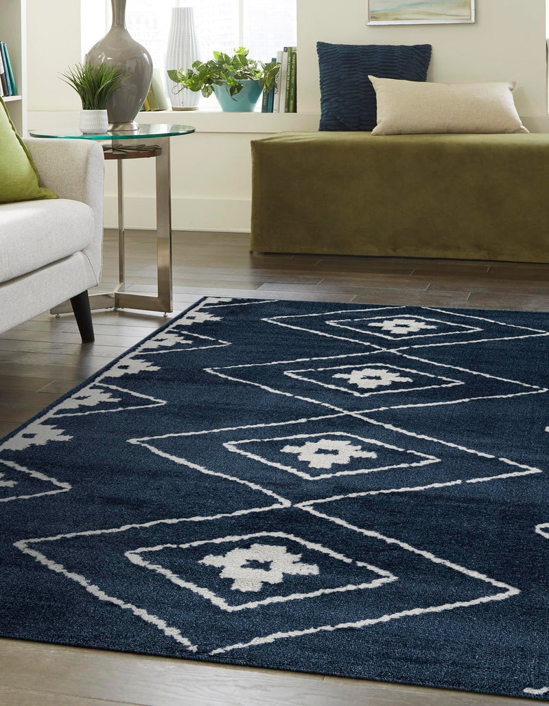 Copenhagen Edge Collection Area Rug -  Frederiksberg Rectangle Blue  lifestyle 6