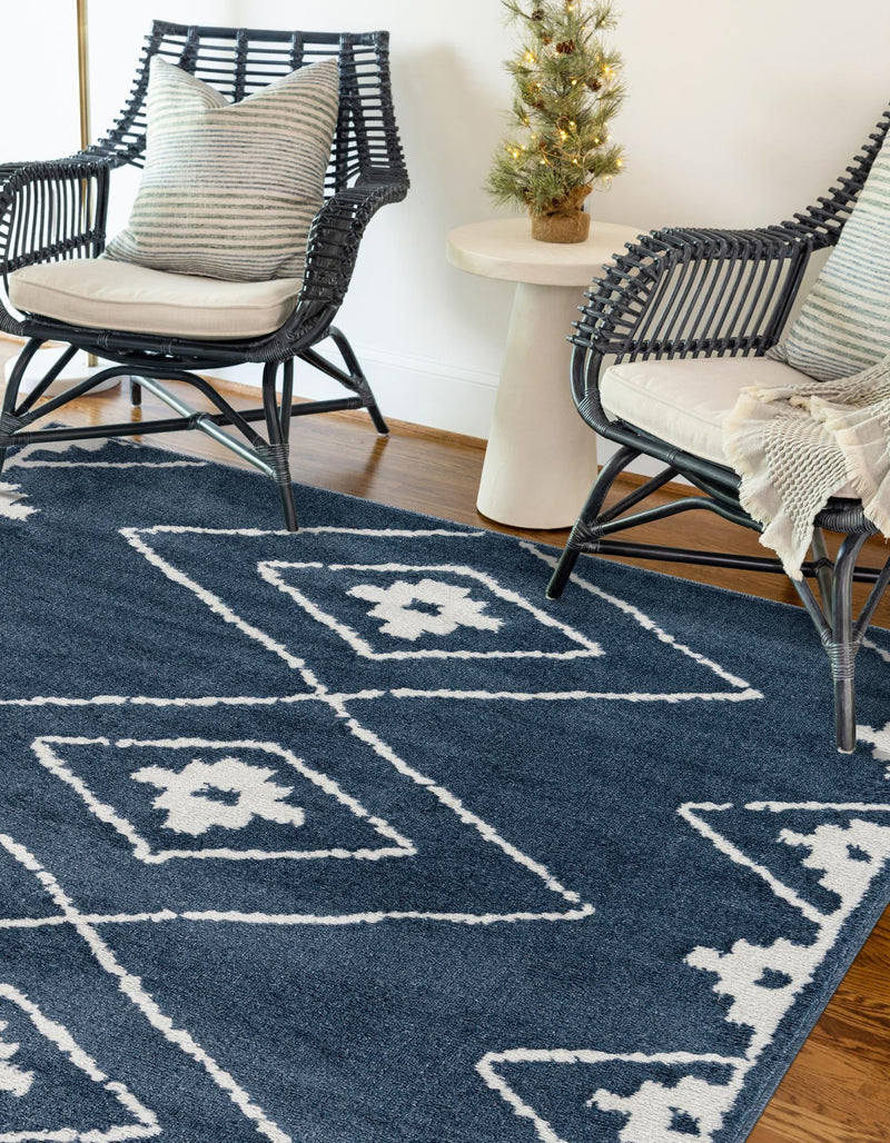 Copenhagen Edge Collection Area Rug -  Frederiksberg Rectangle Blue  lifestyle 18