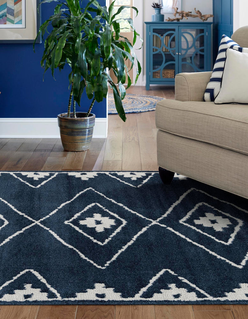 Copenhagen Edge Collection Area Rug -  Frederiksberg Rectangle Blue  lifestyle 22
