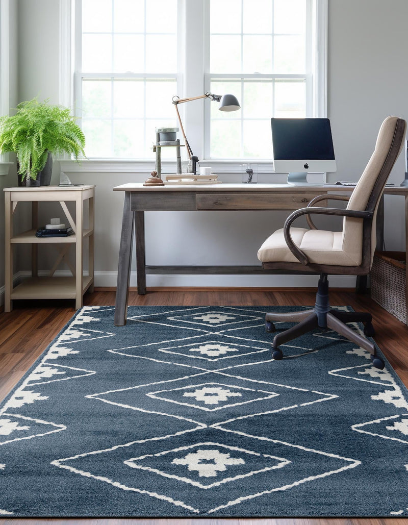 Copenhagen Edge Collection Area Rug -  Frederiksberg Rectangle Blue  lifestyle 26