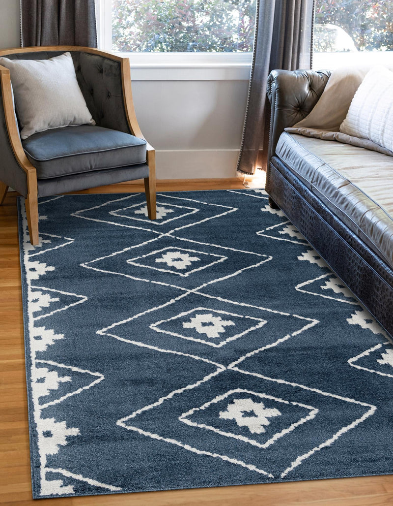 Copenhagen Edge Collection Area Rug -  Frederiksberg Rectangle Blue  lifestyle 34
