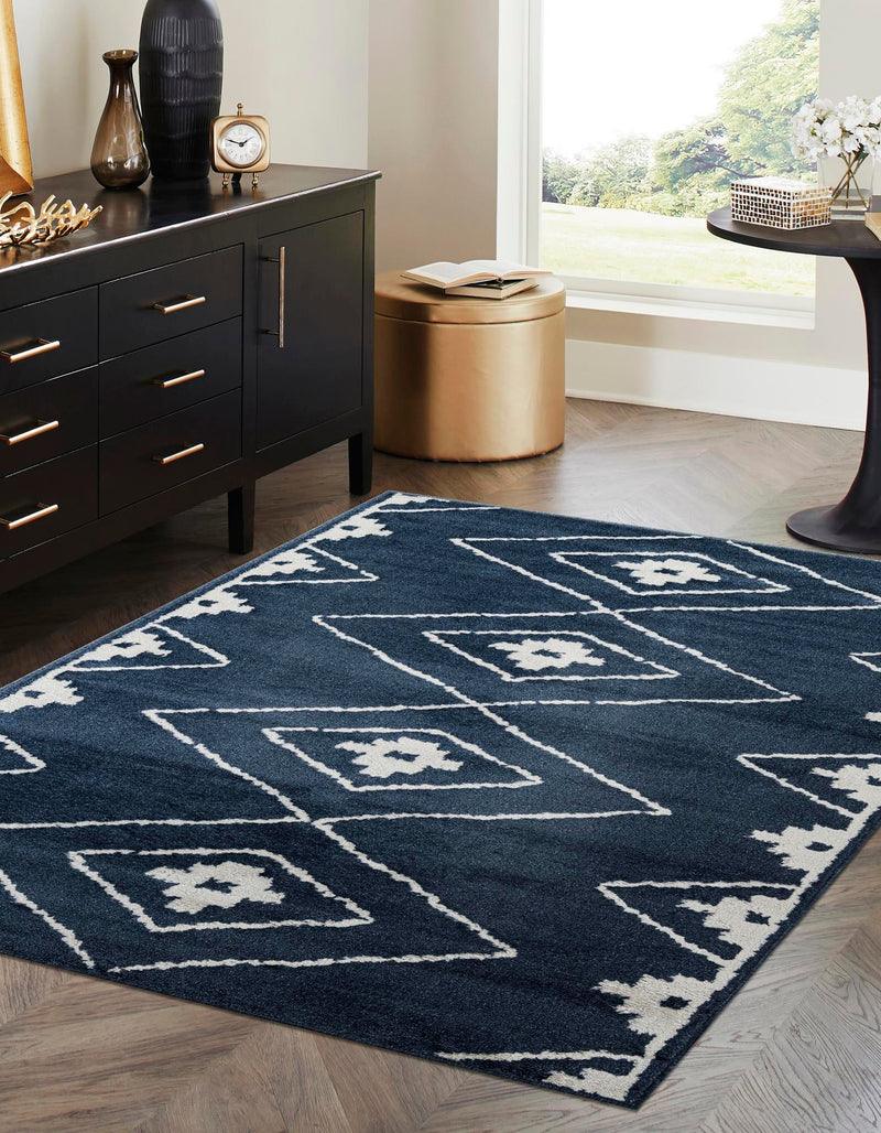 Copenhagen Edge Collection Area Rug -  Frederiksberg Rectangle Blue  lifestyle 38