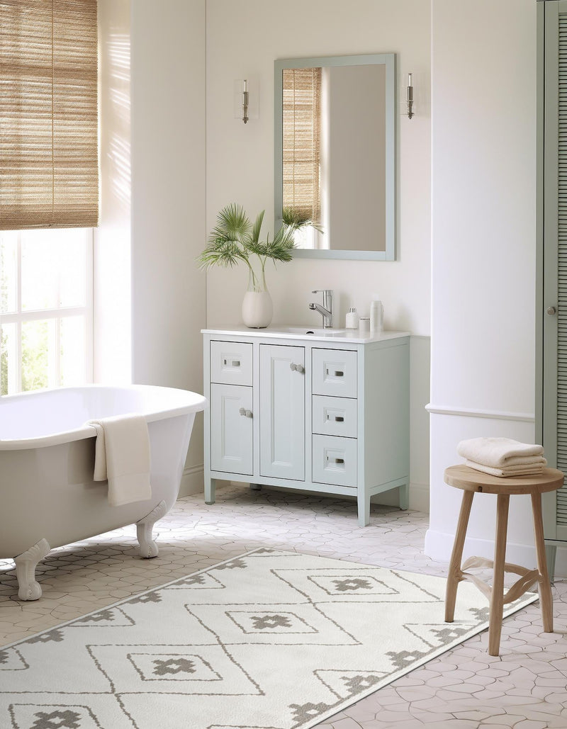 Copenhagen Edge Collection Area Rug -  Frederiksberg Rectangle Ivory  lifestyle 6