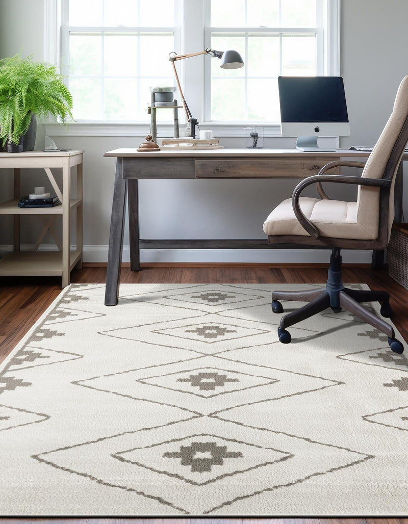 Copenhagen Edge Collection Area Rug -  Frederiksberg Rectangle Ivory  lifestyle 12