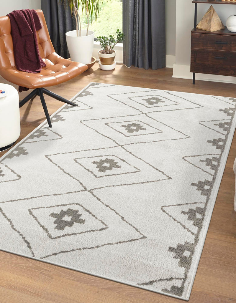 Copenhagen Edge Collection Area Rug -  Frederiksberg Rectangle Ivory  lifestyle 20