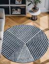 Copenhagen Edge Collection Area Rug -  Osterbro Round Blue  lifestyle 100