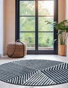 Copenhagen Edge Collection Area Rug -  Osterbro Round Blue  lifestyle 112