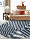 Copenhagen Edge Collection Area Rug -  Osterbro Round Blue  lifestyle 136