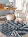 Copenhagen Edge Collection Area Rug -  Osterbro Round Blue  lifestyle 160