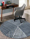 Copenhagen Edge Collection Area Rug -  Osterbro Round Blue  lifestyle 172
