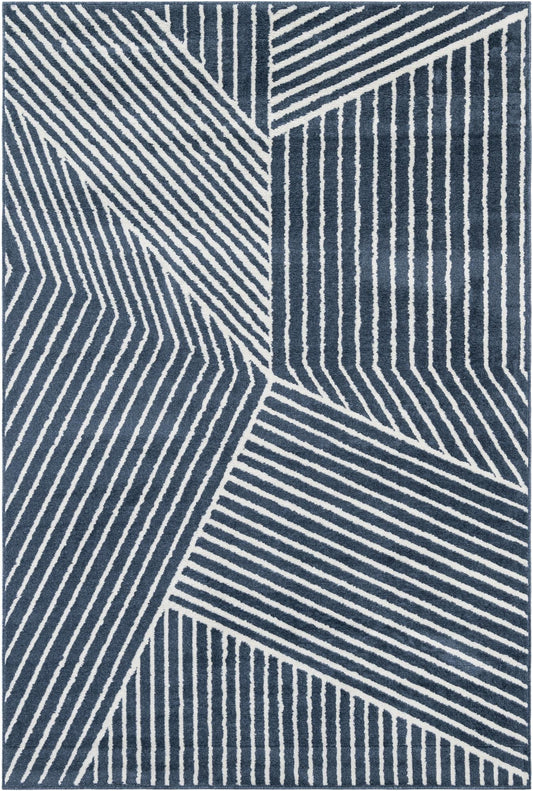 Copenhagen Edge Collection Area Rug -  Osterbro Rectangle Blue Main