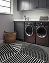 Copenhagen Edge Collection Area Rug -  Osterbro Round Black  lifestyle 84
