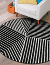 Copenhagen Edge Collection Area Rug -  Osterbro Round Black  lifestyle 90