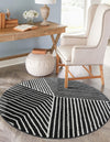 Copenhagen Edge Collection Area Rug -  Osterbro Round Black  lifestyle 96