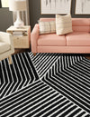 Copenhagen Edge Collection Area Rug -  Osterbro Round Black  lifestyle 102