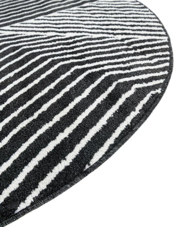 Copenhagen Edge Collection Area Rug -  Osterbro Round Black  lifestyle 123