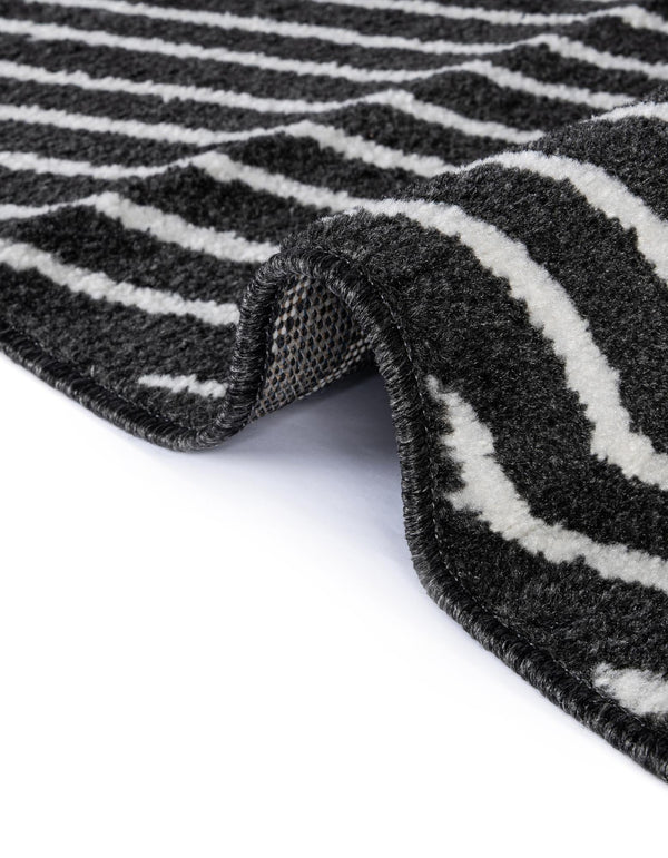 Copenhagen Edge Collection Area Rug -  Osterbro Round Black  lifestyle 141