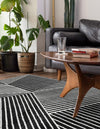 Copenhagen Edge Collection Area Rug -  Osterbro Rectangle Black  lifestyle 29