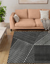 Copenhagen Edge Collection Area Rug -  Osterbro Square Black  lifestyle 78