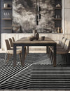 Copenhagen Edge Collection Area Rug -  Osterbro Square Black  lifestyle 162