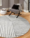 Copenhagen Edge Collection Area Rug -  Osterbro Round Ivory  lifestyle 70