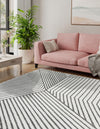 Copenhagen Edge Collection Area Rug -  Osterbro Square Ivory  lifestyle 163