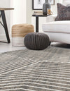 Copenhagen Edge Collection Area Rug -  Osterbro Round Gray  lifestyle 55