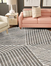 Copenhagen Edge Collection Area Rug -  Osterbro Round Gray  lifestyle 61