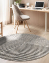 Copenhagen Edge Collection Area Rug -  Osterbro Round Gray  lifestyle 97