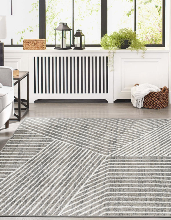 Copenhagen Edge Collection Area Rug -  Osterbro Rectangle Gray  lifestyle 26