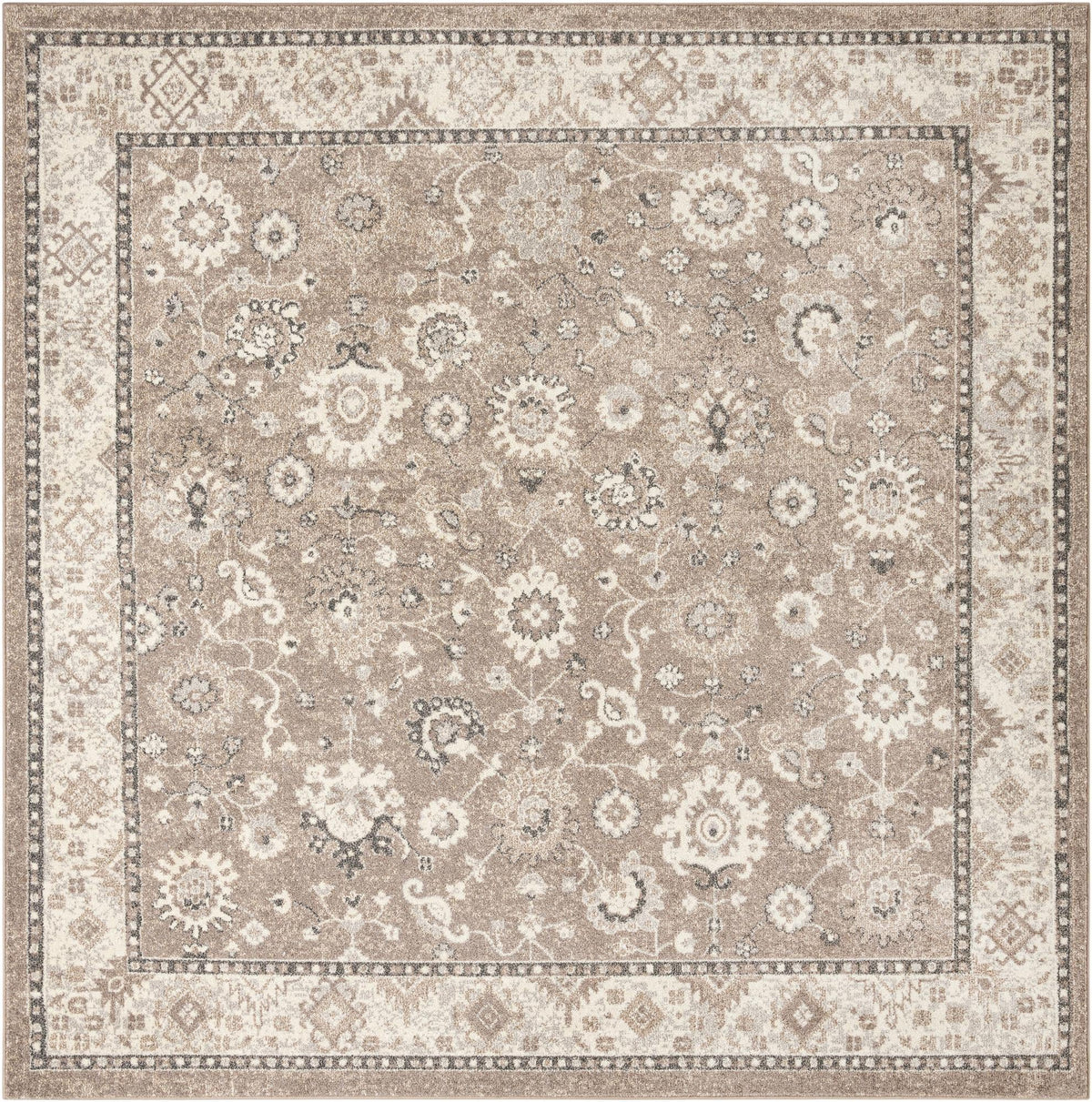 Brighton Terrace Collection Area Rug -  Woodingdean Square Beige Brown  lifestyle 49
