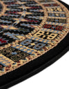 Samarkand Elegance Collection Area Rug -  Ishratkhana Round Black  lifestyle 189