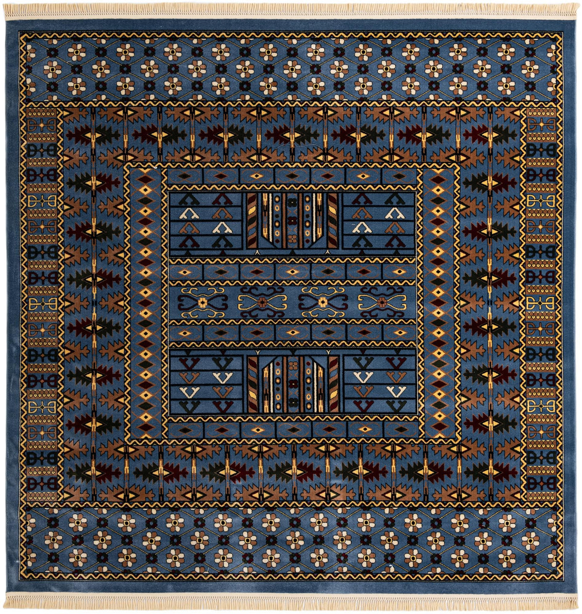 Samarkand Elegance Collection Area Rug -  Ishratkhana Square Blue  lifestyle 87