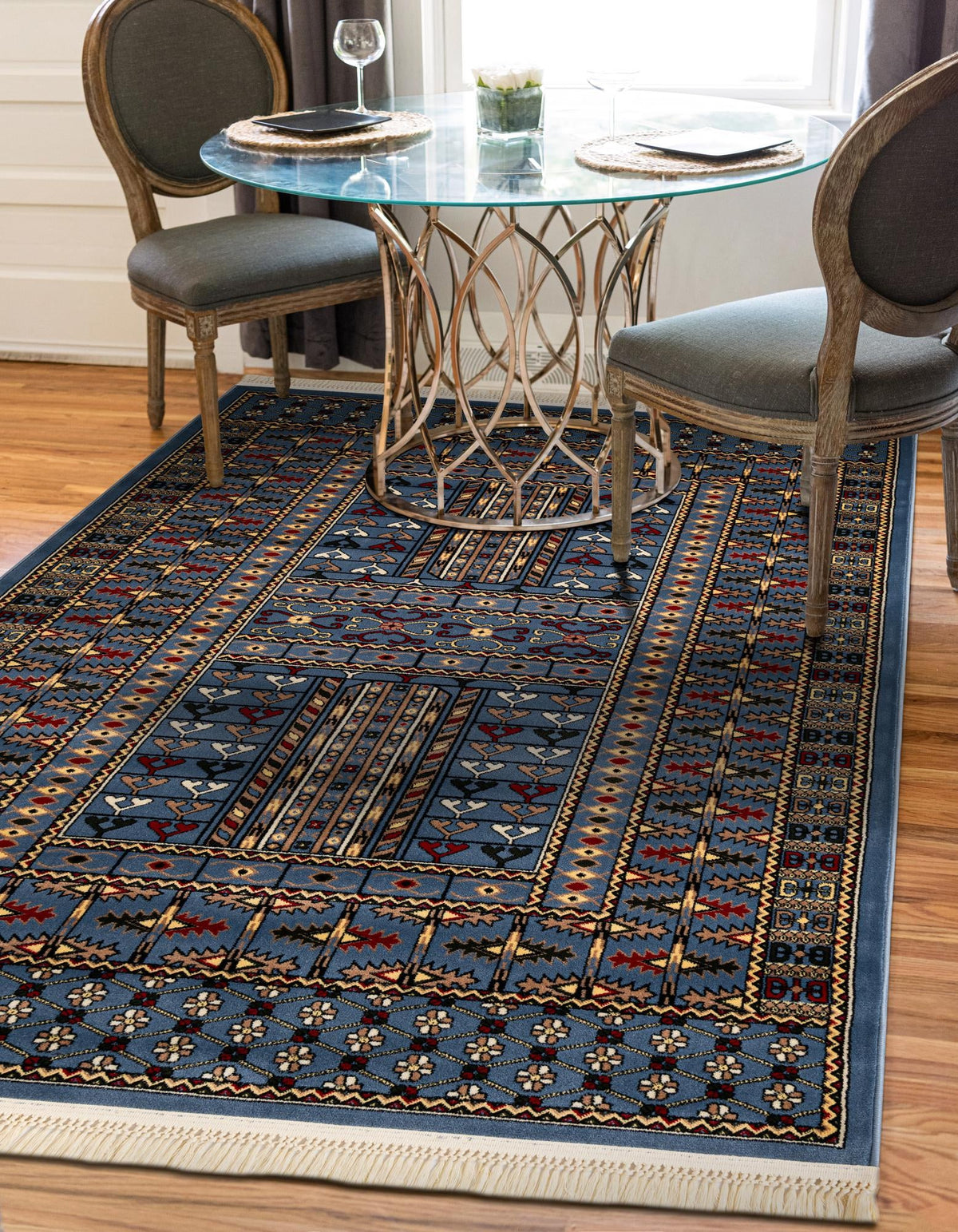 Samarkand Elegance Collection Area Rug -  Ishratkhana Rectangle Blue  lifestyle 13