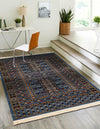 Samarkand Elegance Collection Area Rug -  Ishratkhana Rectangle Blue  lifestyle 41