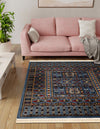 Samarkand Elegance Collection Area Rug -  Ishratkhana Square Blue  lifestyle 119