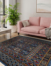 Samarkand Elegance Collection Area Rug -  Ishratkhana Square Blue  lifestyle 135