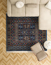 Samarkand Elegance Collection Area Rug -  Ishratkhana Square Blue  lifestyle 231
