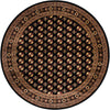 Samarkand Elegance Collection Area Rug -  Margilan (Black) Round Black  lifestyle 25