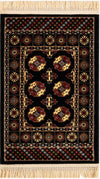 Samarkand Elegance Collection Area Rug -  Margilan (Black) Rectangle Black  lifestyle 3