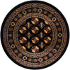 Samarkand Elegance Collection Area Rug -  Margilan (Black) Round Black  lifestyle 22